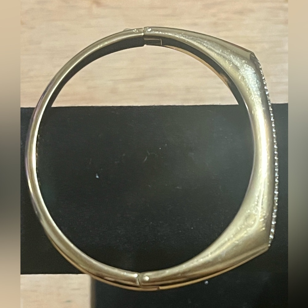 Michael Kors Gold Tone Fashion Tribal Pave Hinged Bangle Bracelet - Picture 8 of 11